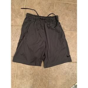 Nike Fly 9" Dri-FIT Small Logo Training 9-Inch Dark Grey Shorts Drawstring Waist